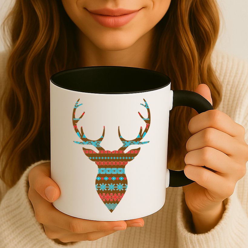 Ugly Christmas Pattern Deer Mug