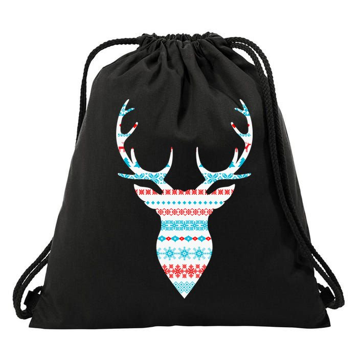 Ugly Christmas Pattern Deer Drawstring Bag