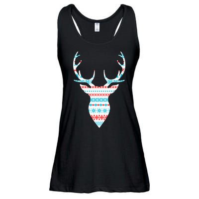 Ugly Christmas Pattern Deer Ladies Essential Flowy Tank