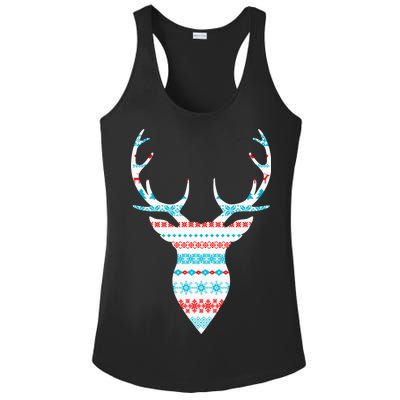 Ugly Christmas Pattern Deer Ladies PosiCharge Competitor Racerback Tank