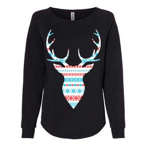 Ugly Christmas Pattern Deer Womens California Wash Sweatshirt