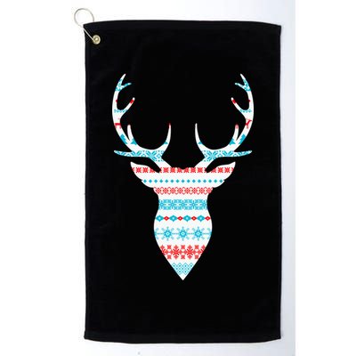 Ugly Christmas Pattern Deer Golf Towel