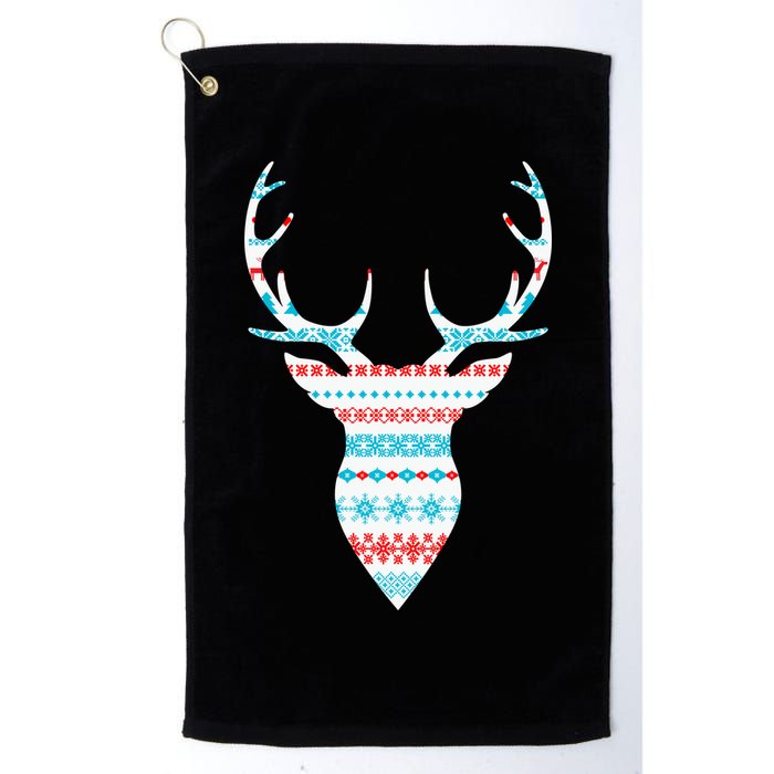 Ugly Christmas Pattern Deer Golf Towel