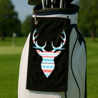 Ugly Christmas Pattern Deer Golf Towel