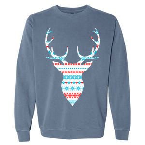 Ugly Christmas Pattern Deer Garment-Dyed Sweatshirt