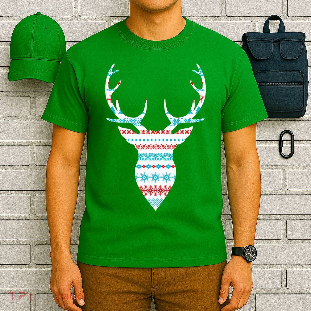 Ugly Christmas Pattern Deer T-Shirt