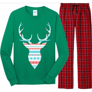 Ugly Christmas Pattern Deer Long Sleeve Pajama Set