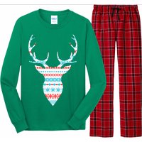 Ugly Christmas Pattern Deer Long Sleeve Pajama Set