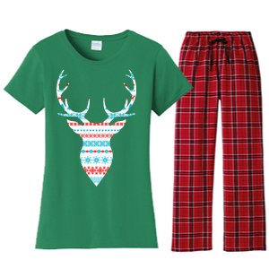 Ugly Christmas Pattern Deer Women's Flannel Pajama Set