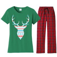 Ugly Christmas Pattern Deer Women's Flannel Pajama Set