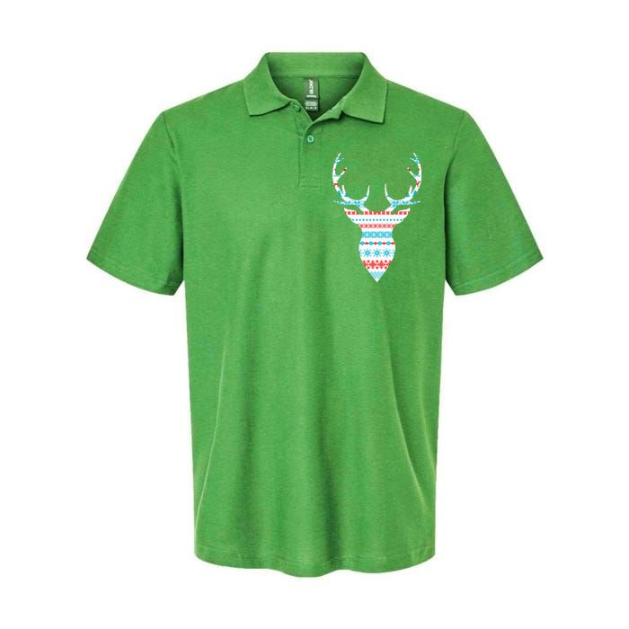 Ugly Christmas Pattern Deer Softstyle Adult Sport Polo