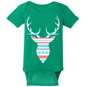 Ugly Christmas Pattern Deer Baby Bodysuit