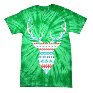 Ugly Christmas Pattern Deer Tie-Dye T-Shirt