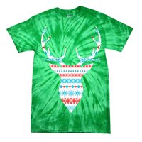 Ugly Christmas Pattern Deer Tie-Dye T-Shirt