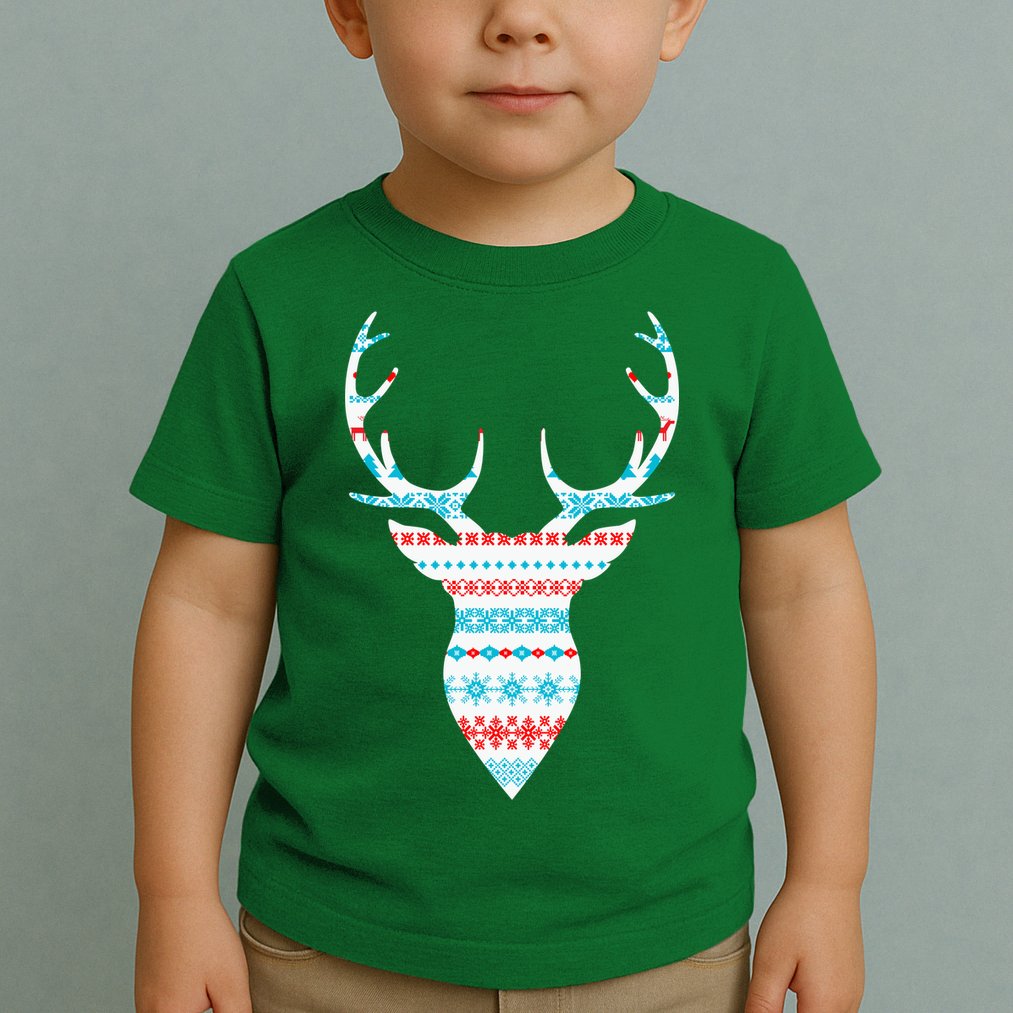 Ugly Christmas Pattern Deer Toddler T-Shirt