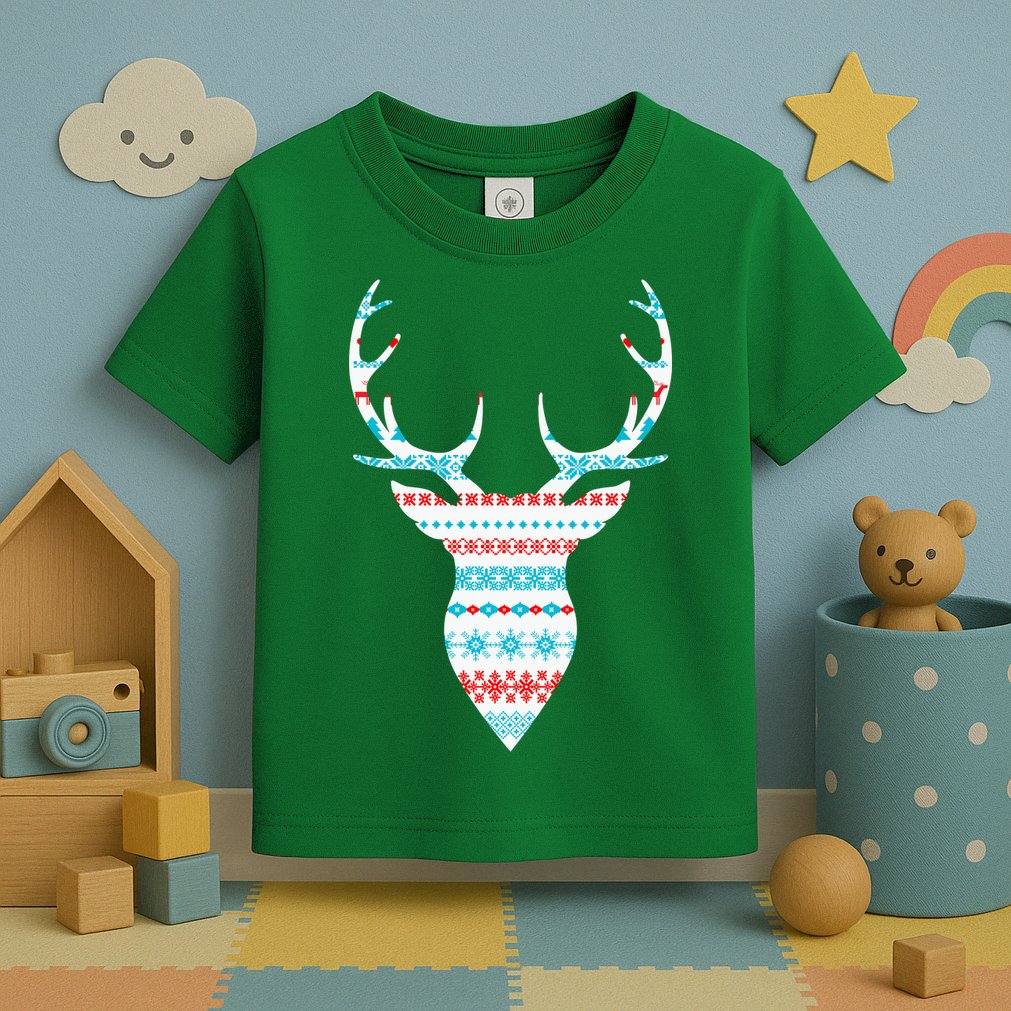 Ugly Christmas Pattern Deer Toddler T-Shirt