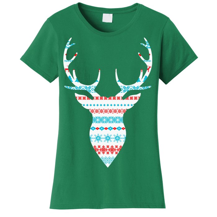 Ugly Christmas Pattern Deer Women's T-Shirt