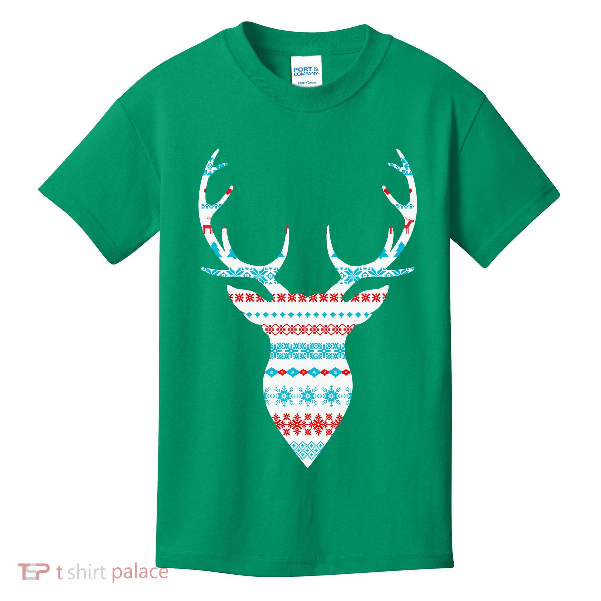 Ugly Christmas Pattern Deer Kids T-Shirt