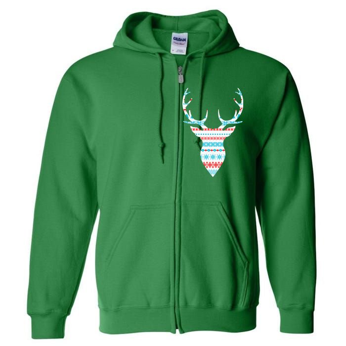 Ugly Christmas Pattern Deer Full Zip Hoodie