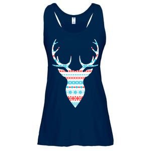 Ugly Christmas Pattern Deer Ladies Essential Flowy Tank