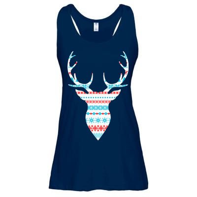 Ugly Christmas Pattern Deer Ladies Essential Flowy Tank