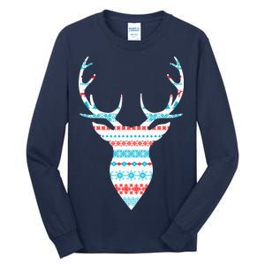 Ugly Christmas Pattern Deer Tall Long Sleeve T-Shirt