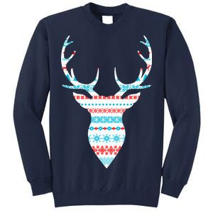 Ugly Christmas Pattern Deer Tall Sweatshirt