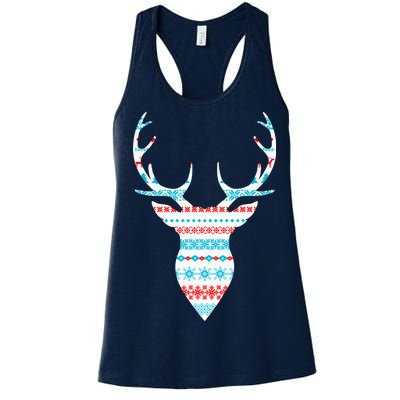 Ugly Christmas Pattern Deer Women's Racerback Tank