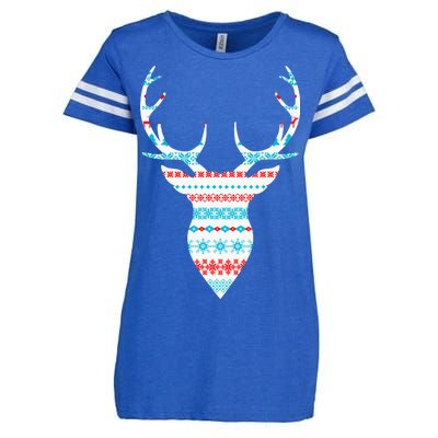 Ugly Christmas Pattern Deer Enza Ladies Jersey Football T-Shirt