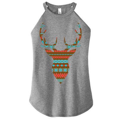 Ugly Christmas Pattern Deer Women's Perfect Tri Rocker Tank