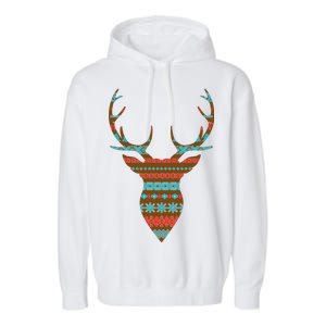 Ugly Christmas Pattern Deer Garment-Dyed Fleece Hoodie