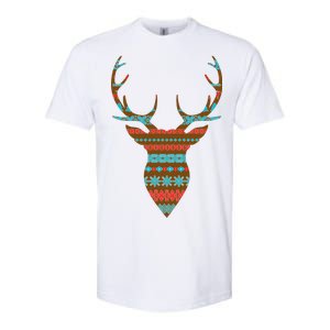 Ugly Christmas Pattern Deer Softstyle CVC T-Shirt