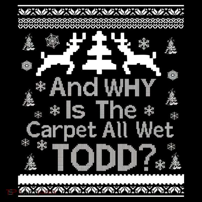 Ugly Christmas Sweater: And Why Is The Carpet Wet Todd Stripe Pom Pom Beanie