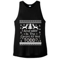 Ugly Christmas Sweater: And Why Is The Carpet Wet Todd Ladies PosiCharge Tri-Blend Wicking Tank