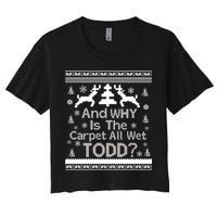 Ugly Christmas Sweater: And Why Is The Carpet Wet Todd Crop Top
