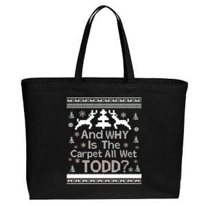 Ugly Christmas Sweater: And Why Is The Carpet Wet Todd Cotton Canvas Jumbo Tote