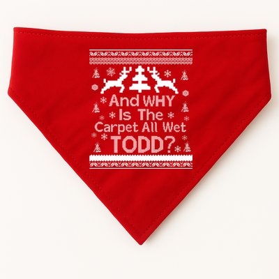 Ugly Christmas Sweater: And Why Is The Carpet Wet Todd USA-Made Doggie Bandana