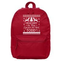 Ugly Christmas Sweater: And Why Is The Carpet Wet Todd 16 in Basic Backpack