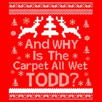 Ugly Christmas Sweater: And Why Is The Carpet Wet Todd 16 in Basic Backpack