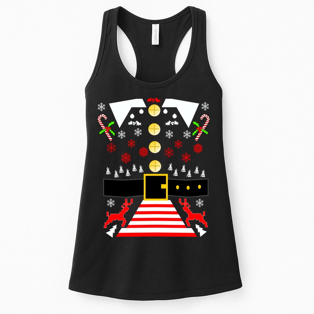 Ugly Christmas Sweater Elf Costume Womens Tank Top