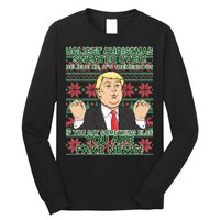 Ugly Christmas Sweater Fake News Trump Long Sleeve Shirt