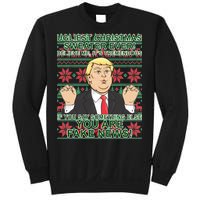 Ugly Christmas Sweater Fake News Trump Sweatshirt