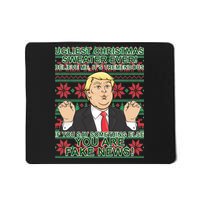 Ugly Christmas Sweater Fake News Trump Mousepad