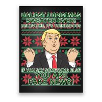 Ugly Christmas Sweater Fake News Trump Poster