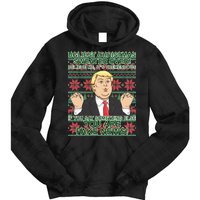 Ugly Christmas Sweater Fake News Trump Tie Dye Hoodie