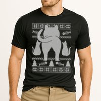 Ugly Christmas Sweater Festive Cat Butt Cooling Performance Crew T-Shirt