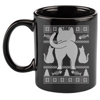 Ugly Christmas Sweater Festive Cat Butt 11oz C Handle Ceramic Mug