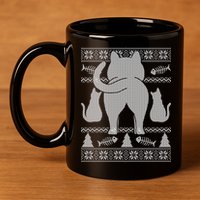 Ugly Christmas Sweater Festive Cat Butt 11oz C Handle Ceramic Mug