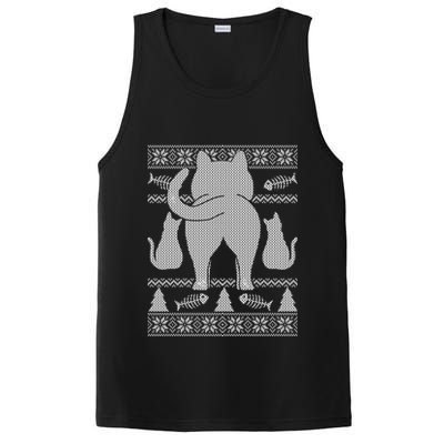 Ugly Christmas Sweater Festive Cat Butt PosiCharge Competitor Tank