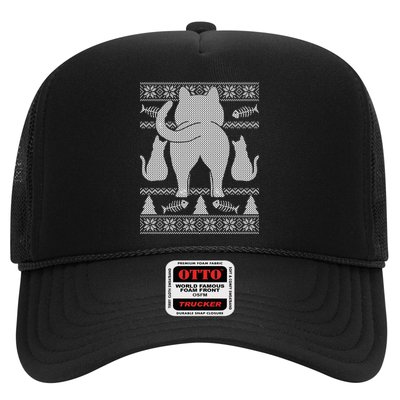 Ugly Christmas Sweater Festive Cat Butt Trucker Hat